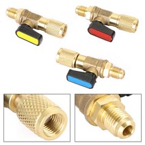 밸브 Artudatech-HVAC A/C 스트레이트 차단 볼 밸브 어댑터 R134a R22 R410a 1/4 