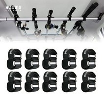 Booms Fishing RB2 자동차 정리 로드 홀더 벨트 차량 의류 바 DIY 로드 캐리어, Black10pcs