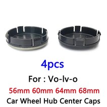 자동차 휠캡 타이어 벨브 커버 튜닝 호환 4pcs/Set 56mm 자동차 휠 허브 센터 캡 림 커버 배지 로고 엠블럼, 04 56mm Old Silver