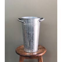 빈티지 라운드 손잡이 양철통 17x30cm