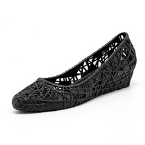 ZZJJC 웨지 펀칭 젤리 샌들 팁 투명 샌들 플랫 백헤드 플라스틱고무신