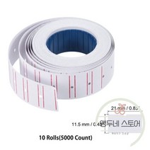 가격 택 라벨기 산업용 라벨 프린터 휴대용 인쇄기 롤 접착식 태그 스티커 종이 단일 행 총 카운터 액세서리, 21x11.5mm 화이트레드 A