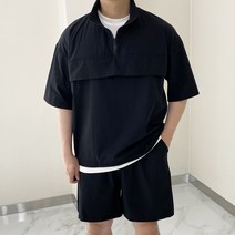 데일트 남자 오버핏 반팔 아노락 반바지 트레이닝복 세트