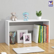 MCOMPANY 책상용 책 정리함 프린터 책상 책꽂이 책장 간이 수납장 사무용 미니 전면 책상위 수납함 선반 정리 서랍 나무 원목 정리대 화이트 분리 인테리어 40*17*30