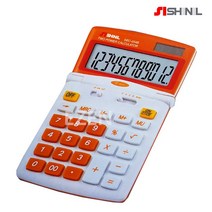 SHINIL NEW 컬러 전자계산기 각도조절 사무용계산기 12자리수 메모리 ON버튼, 단품