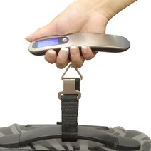 캐럿앤베어 디지털 LCD 전자식 손저울 여행용 캐리어 무게측정 수화물저울, 실버/블랙