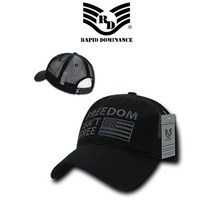 Rapid Dominance Relaxed Trucker USA Cap Freedom 4칼라(블랙 네이비 카키 올리브), 블랙