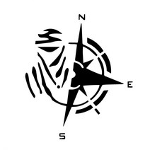 카라반어닝고리 캠핑카용품 자동차 스티커 크리 에이 티브 디자인 성격 패션 나침반 방수, 레이저, 21cm x 24cm