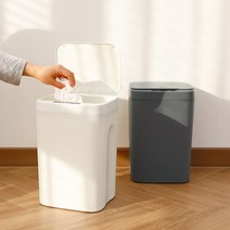 바네스데코 조명 센서 휴지통 16L (화이트) USB/건전지 호환 비닐증정, 단품