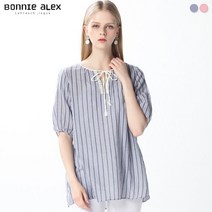 [보니알렉스] (BONNIE ALEX) 레이디스 스트라이프 롱 셔츠 (택가격:79000원)