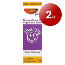 Bioray Inc. 어린이용 NDF Happy Removes Unwanted Organisms Toxins 복숭아 맛 60ml 1팩, 2팩