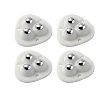 자전거 휠셋 4PcsSet Self Adhesive Mute Ball Universal Wheel Stainless Steel Beads Pulley Storage Box Beds, [01] White 3 Beads