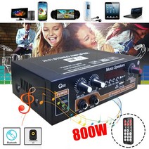 자동차우퍼 800W 블루투스 5.0 HiFi 디지털 파워 앰프 원격 제어 자동차 오디오 서브 우퍼 잔향, 한개옵션0