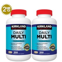 Kirkland 커클랜드 데일리 멀티 비타민 & 미네랄 500정 2병, 2개