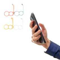 한손 핸드폰 사용 손가락 홀더 겸용 모바일 링 거치대, 연노랑