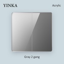 YINKA EU 영국 표준 빛 스위치 벽 안전 1 갱 단방향/2 방법 Recessed 조명 제어 86*86mm/86*146mm, 12 2 GANG_02 2 Way