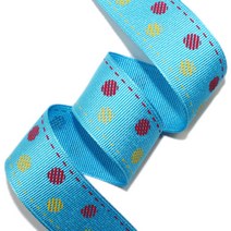 리본벨리 2도 골직 땡땡이 15mm/25mm 16yd 선물 포장 리본 공예 DIY, 25mm, 물색