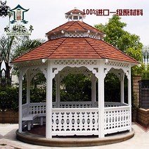 정원용 철제 야외 조립식 가제보 천막 정자 유럽식 단단한 나무 야외 파빌리온 홈 경치, 전망대 e8206 대각선