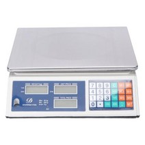 40kg 정밀 전자 가격 계산 저울 스테인레스 스틸 전자 주방 저울 상업 상점 저울 무게 (EU 플러그), 은