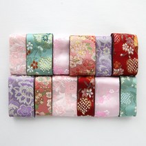 C356 자수꽃 한복리본 길이90cm, 퍼플(purple), 2.5cm