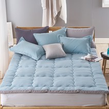 레홈 먼지없이 쾌적한 마이크로 꿀잠 솔리드 토퍼 요 침대 바닥 싱글 퀸 1인 2인, 진네이비