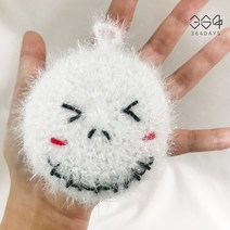 364days 할로윈 수세미 꼬마 유령 수세미 할로윈데이 홈파티 핸드메이드 선물 투명케이스 개별포장, 할로윈 꼬마 유령 수세미 1개(개별포장), 고리x