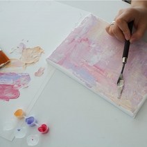 미술키트 DIY 백드롭 페인팅 키트 4color -쉬운 셀프 그림 세트 캔버스 아크릴 추상화 나이프화 추상화 그리기 명화그리기, 캔버스 1호X2개, 작은아씨들