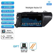 안드로이드올인원 도요타 HILUX REVO VIGO IMV 2016 - 2017 MP5 용 자동차 라디오 멀티미디어 GPS 네비게이션 네비게이션 플레이어 자동 스테레오 와이파이, 2G 32G CAM