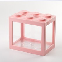 어항 대형 12x8x10.5cm 미니 DIY 베타 레고 마리모, 1레고어항대형-핑크
