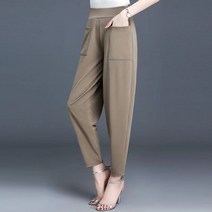 LING YUE 배기 팬츠 여성용 여름 칠분 구분 벌룬 팬츠