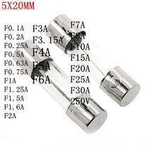 100PCS 5*20mm 패스트 유리 튜브 퓨즈 5x20 6x30mm 250V 0.1A 1 2 3 4 5 6 8 10 15 20 25 30A AMP, 09 F1.5A 250V_01 5X20