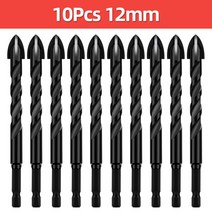 타일커팅기 타일절단기 콘크리트 도자기 타일 금속 크로스 육각 드릴 전문, 33 10Pcs 12mm