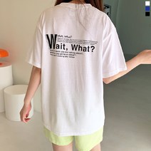 티데일리 남녀공용 더블유 오버핏 17수 라운드 반팔 티셔츠 반소매