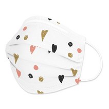 네오프렌페이스방한마스크 일회용 입/얼굴 마스크 패션 3 겹 부직포 통기성 이어 마스크 맞춤형 추상 핑, 01 Warm heart, 한개옵션1