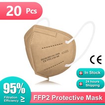 10-100PCS FFP2 마스크 Kn95 마스카라 fpp2 homologada kn95 성인 얼굴 ffp2 5 레이어 KN 95 입, 15 20PCS Khaki