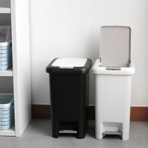 모던 인테리어 투버튼 페달 휴지통 15L 20L, 쿠팡 투버튼 페달 휴지통_화이트 15L