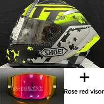 시스템헬멧 무광 남녀 블랙 가벼운 라이딩 오토바이, XXL, Rose Red Visor