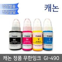 캐논정품 GI490잉크/ G2411용 무한잉크/ GI990 G2900 G3900 G4900호환, 검정, 1개