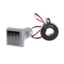 측정공구 DIY 220V AC 22mm 디지털 디스플레이 전류계 모니터 표시기 신호등 0-100A 암페어 측정기, 02 WHITE