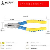 투톤 손잡이 뾰족한 부리바이스 바이스 6인치 8인치 플라워 스트론튬 전기파워플라이어 사선부리 철물 뾰족집게, Wuyang8인치광택미국와이어펜치