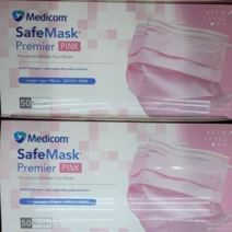 메디콤마스크 프리미엄 의약외품 덴탈마스크 색상택일 50매 편안한이어밴드 가로190 롱타입, 핑크, 1개