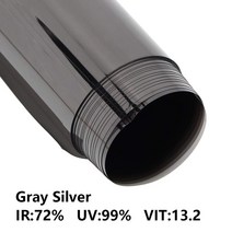 텐트 우레탄창 방풍 바람막이 야외 tpu 선 스크린 창 필름 자체 접착 열 제어 증거 편도 거울 개인 정보 보호 드롭 필름 회색 및 은색, 152cmx1000cm