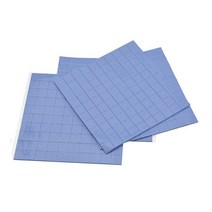4피스 그레이 실리콘 방열 패드 0.5mm 1mm 1.5mm 2mm 두께 100x100mm 전체 열 전도도 3.0W/mK 노트북 방열판 CPU GPU SSD IC LED 쿨러, 파란색 슬라이스 조각