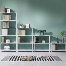 고래가구 다용도 선반장 진열 수납 DIY 800, 4단, 화이트+화이트다리