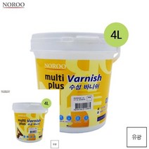 멀티플러스 수성바니쉬 목재용 투명 유광 4L 나무용페인트 목재용바니쉬