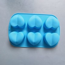 바스밤 입욕제 욕조3D 심장 모양 비누 금형 실리콘 6 캐비티 수제 목욕 폭탄 케이크 만들기, 02 blue