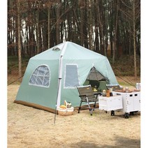 에어텐트 캐빈 텐트 감성 캠핑 피크닉 사계절 3-4인용 텐트, 민트