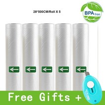 음식물 처리기 쓰레기 냉장고 life Kitchen vacuum bag for food, 28cm5롤