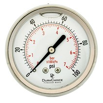 DuraChoice 6.35cm 모든 스테인리스 스틸 오일 필드 압력 게이지 - 1/4