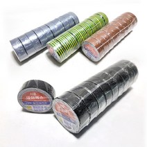 PVC 전기 절연 테이프 19mm 10M 블랙 컬러 다양한색상, 10개묶음, 녹황색
